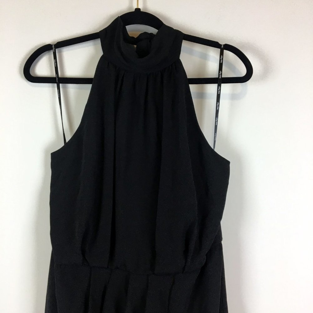 City Chic Solid Black Midi Romance Halter Dress - Picture 8 of 8